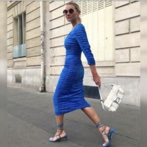 Zara ruched midi dress